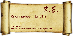 Kronhauser Ervin névjegykártya