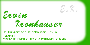 ervin kronhauser business card